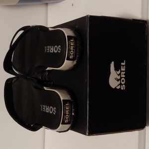 Sorel black leather sandals